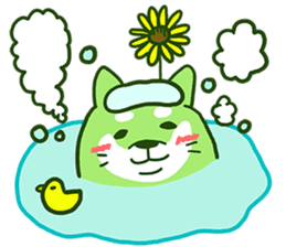 Green Shiba Inu Sticker sticker #3474750
