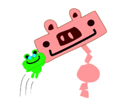Frog and Piggy Robot sticker #3476035