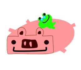 Frog and Piggy Robot sticker #3476038