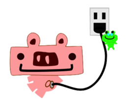 Frog and Piggy Robot sticker #3476039