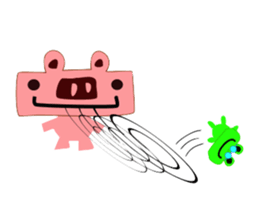 Frog and Piggy Robot sticker #3476041