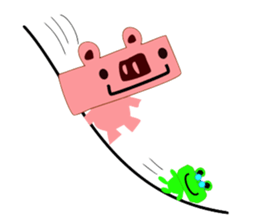 Frog and Piggy Robot sticker #3476045