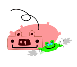 Frog and Piggy Robot sticker #3476046