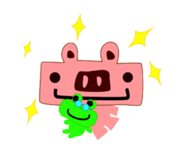 Frog and Piggy Robot sticker #3476049