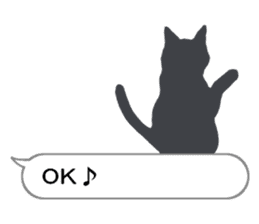 Cat silhouette Message Board sticker #3476099