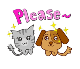 Mill Mill & Sukjai The naughty cat & dog sticker #3477320