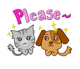 Mill Mill & Sukjai The naughty cat & dog sticker #3477320