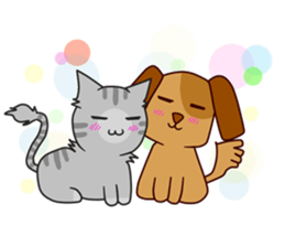 Mill Mill & Sukjai The naughty cat & dog sticker #3477341