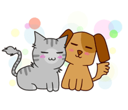 Mill Mill & Sukjai The naughty cat & dog sticker #3477341