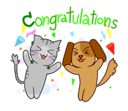 Mill Mill & Sukjai The naughty cat & dog sticker #3477343