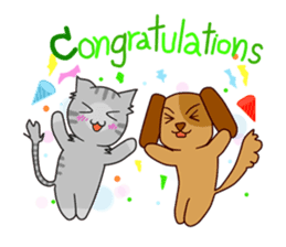 Mill Mill & Sukjai The naughty cat & dog sticker #3477343