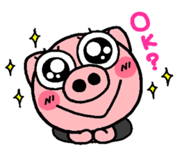 pig heart 4(English) sticker #3478492