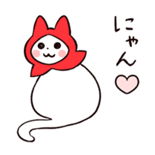 White Cat & Little Red Riding Hood sticker #3479234