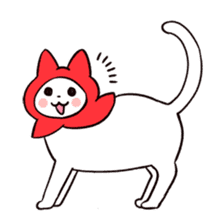 White Cat & Little Red Riding Hood sticker #3479266