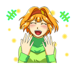 Fighting system girl sticker #3479716