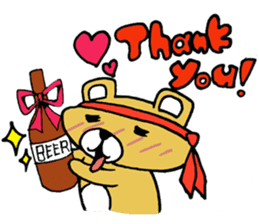 Greeting stickers of the drunk bear sticker #3483903