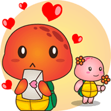 Pura the turtle in love sticker #3494722
