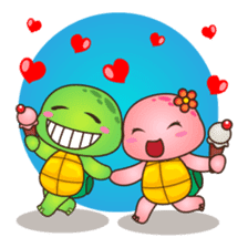 Pura the turtle in love sticker #3494725