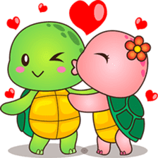 Pura the turtle in love sticker #3494727