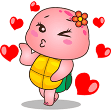 Pura the turtle in love sticker #3494732