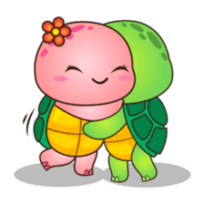 Pura the turtle in love sticker #3494734