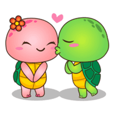 Pura the turtle in love sticker #3494752