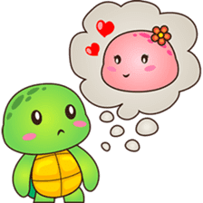 Pura the turtle in love sticker #3494761