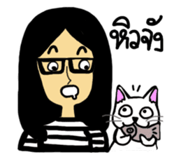 June, a cat lady's daily life. sticker #3499235