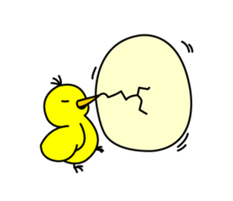 chicken and chick  of egg shop. sticker #3499375