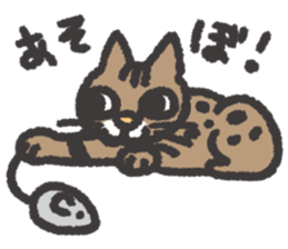 smug face cat TORA TABBY sticker #3500105