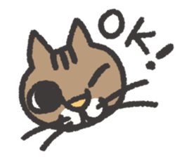 smug face cat TORA TABBY sticker #3500106