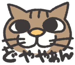 smug face cat TORA TABBY sticker #3500129