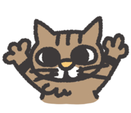 smug face cat TORA TABBY sticker #3500133