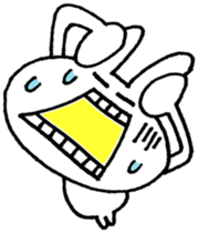 Cool white rabbit. sticker #3501076