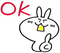 Cool white rabbit. sticker #3501086