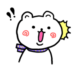 Round and round cheeks polar bear sticker #3501589