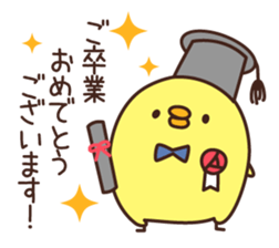 Graduation of a chick and congratulation sticker #3503898