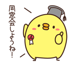 Graduation of a chick and congratulation sticker #3503907