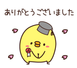 Graduation of a chick and congratulation sticker #3503909