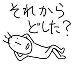 His hair is three. sticker #3505680