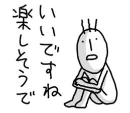 His hair is three. sticker #3505694