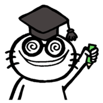 Funny white rabbit. sticker #3505836