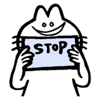 Funny white rabbit. sticker #3505852