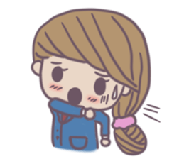 Girl student's pretty stamp sticker #3511820