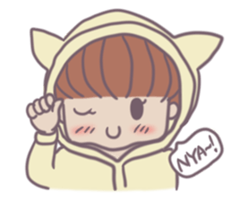 Girl student's pretty stamp sticker #3511840