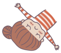 Girl student's pretty stamp sticker #3511841