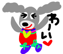 teacup poodle and parrot sticker #3513308