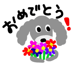 teacup poodle and parrot sticker #3513314