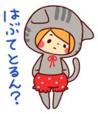 Girl wearing a hood (Hiroshima valve) sticker #3513987