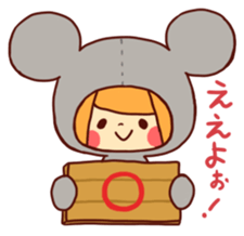 Girl wearing a hood (Hiroshima valve) sticker #3513989